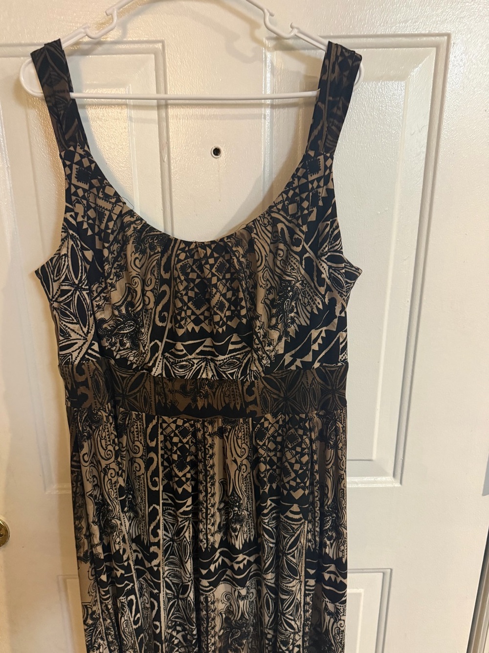 Dress Barn Black and Cream Printed Sleeveless Women's Dress